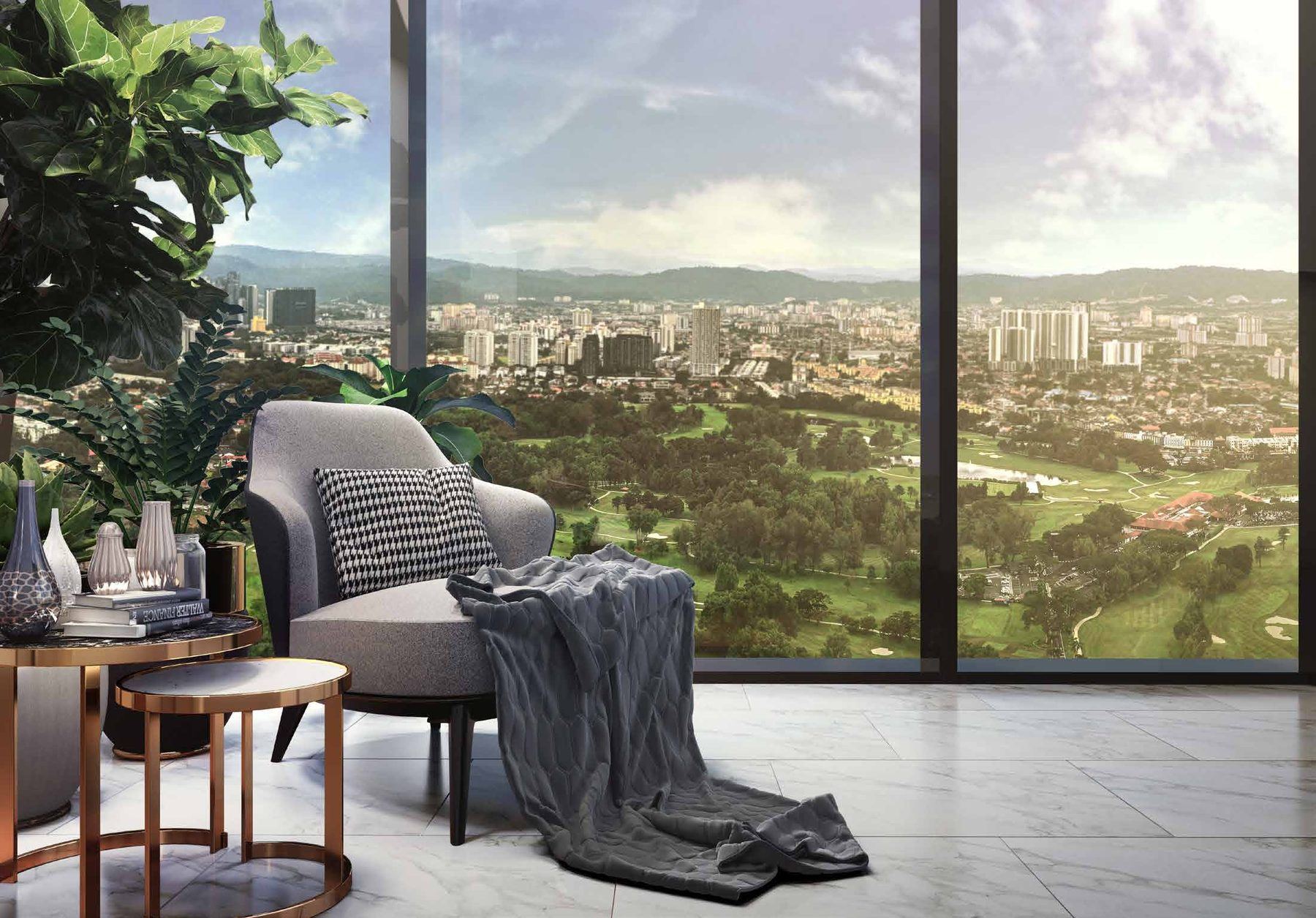 Living area facing the Royal Selangor Golf Club