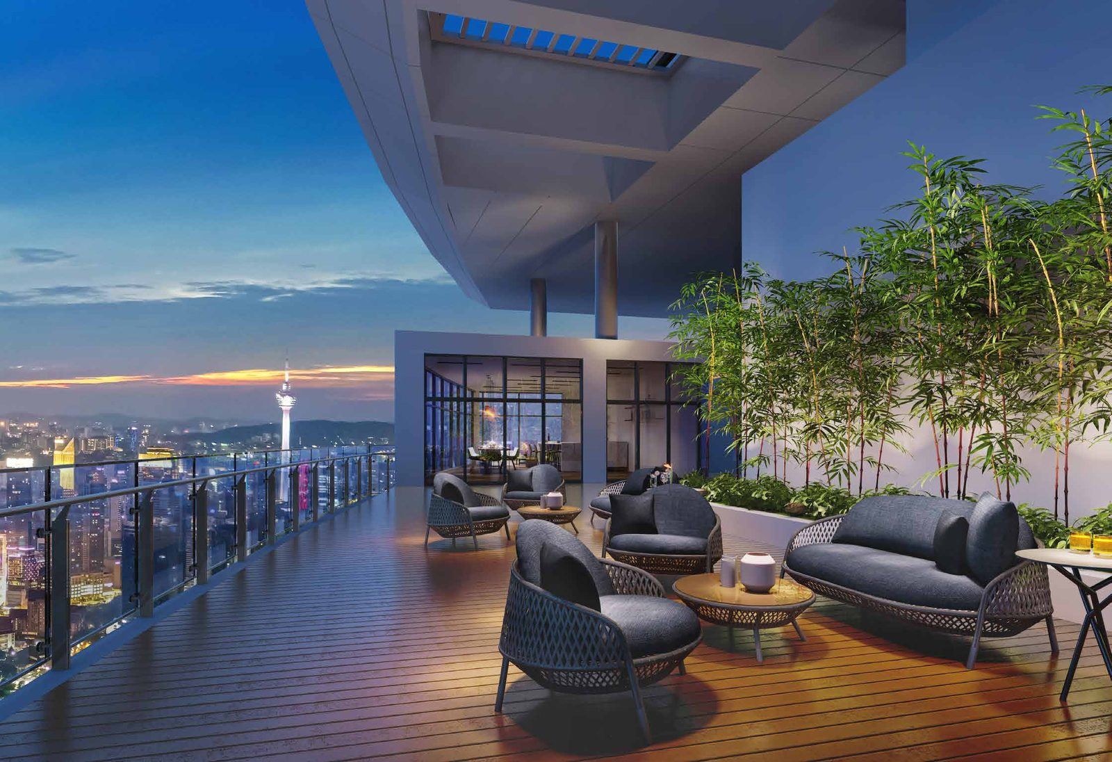 Sky terrace at dusk